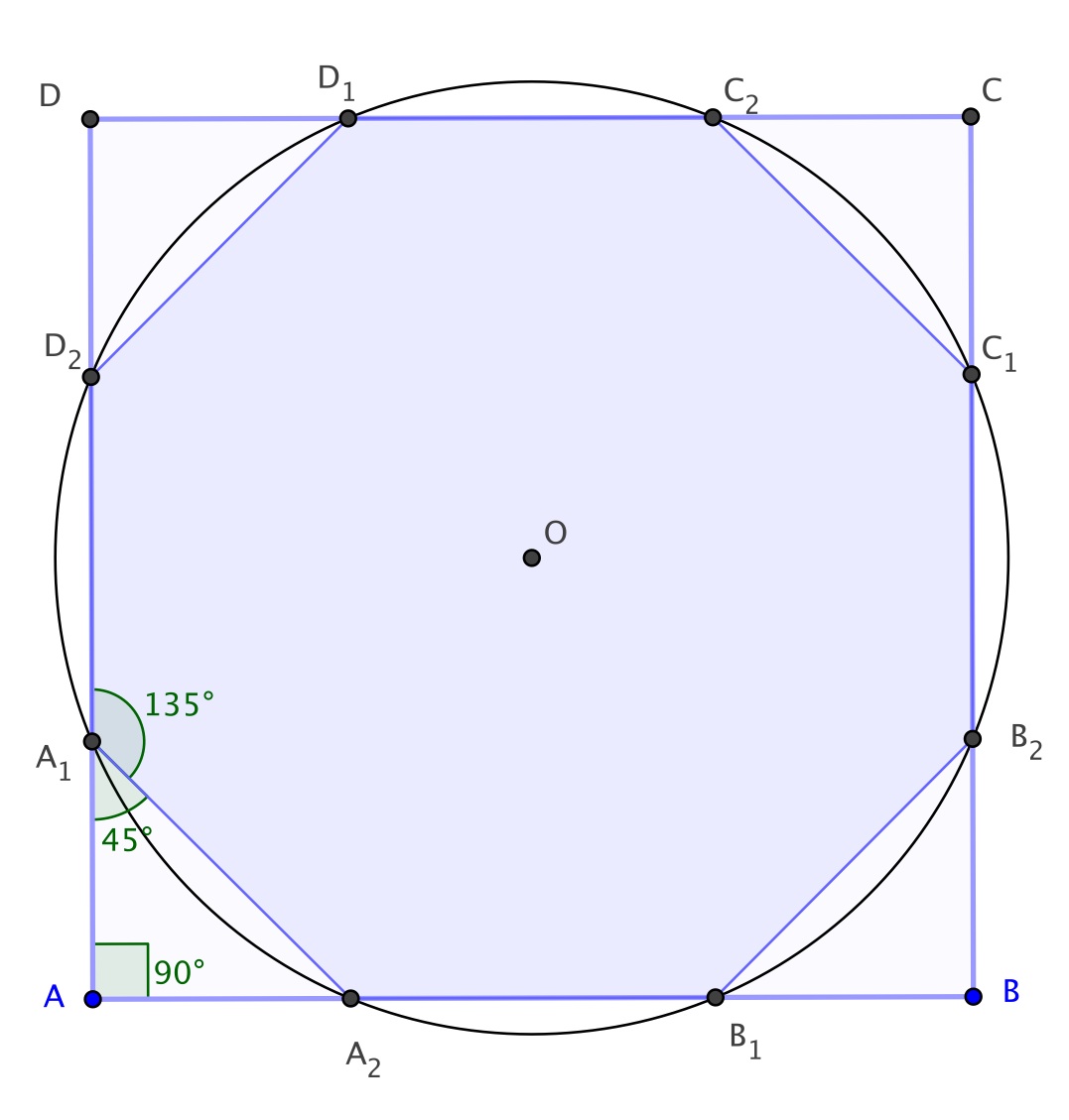 octogone dans un carr�